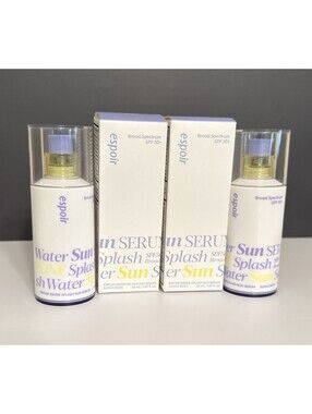 2-Pack: Espoir SPF 50 Water Splash Sun Serum, 1.69 fl oz Each, Exp 12/27, NIB